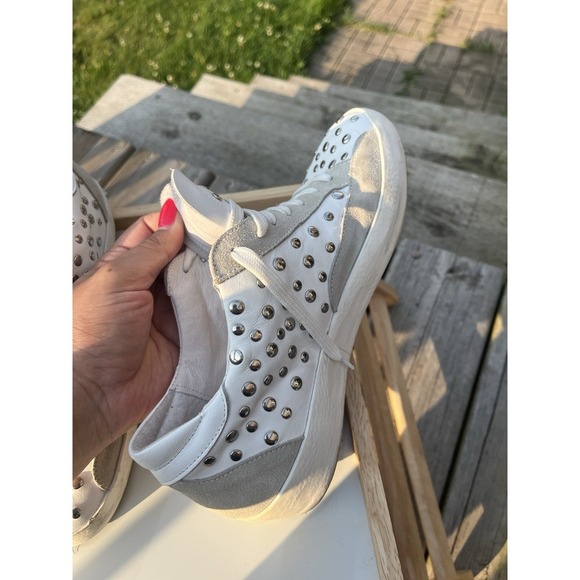 Bohemian  Women's Lace-Up Sneakers White With Studs Size EU37 - Picture 5 of 16
